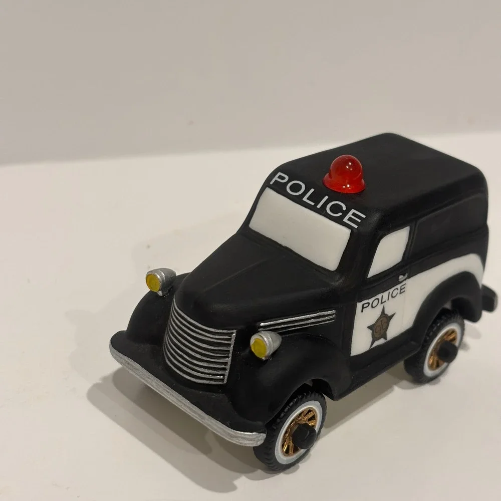 Department 56 Snow Village Police Car CIC 56 Black White Vintage Accessory